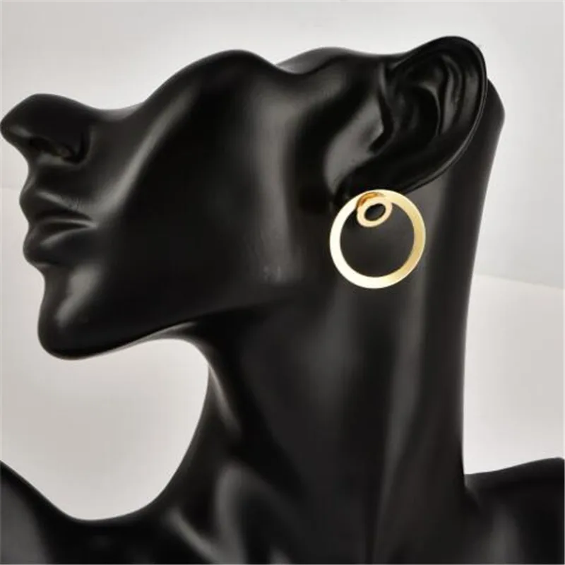 Женские серьги гвоздики WKOUD Простые Модные с круглым отверстием оптовая продажа