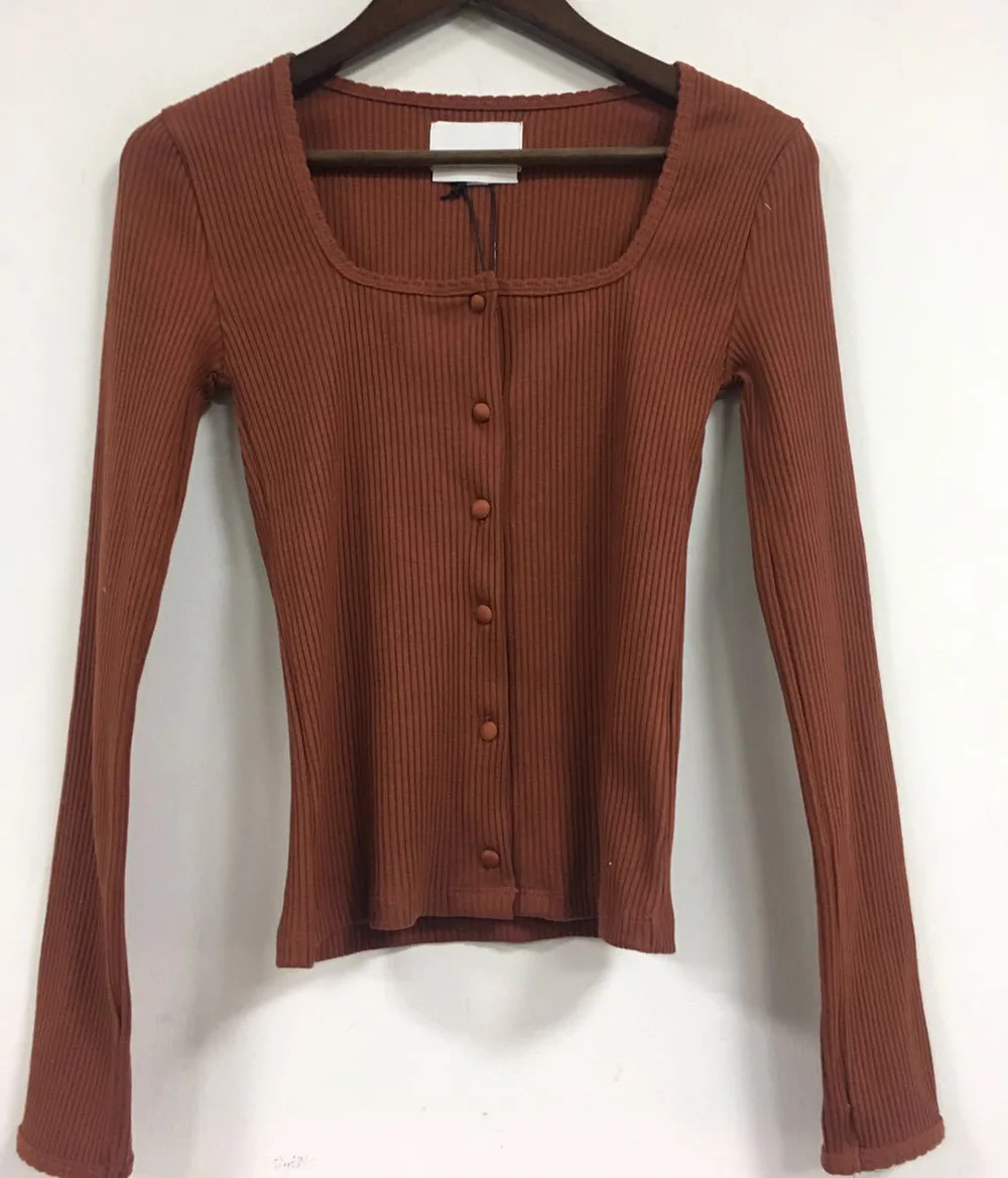 Новинка 2020 Женский однобортный вязаный кардиган с квадратным воротником женский