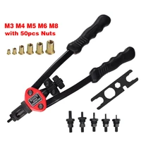 hand threaded rivet nuts guns with nuts 606 double insert manual riveter riveting rivnut tool for m3m4m5m6m8 nuts