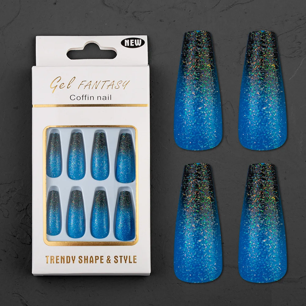 

24 Pcs/set Long Wearing Gradient Extensions Nails Patch Manicure False Nail DIY Tips Accessories