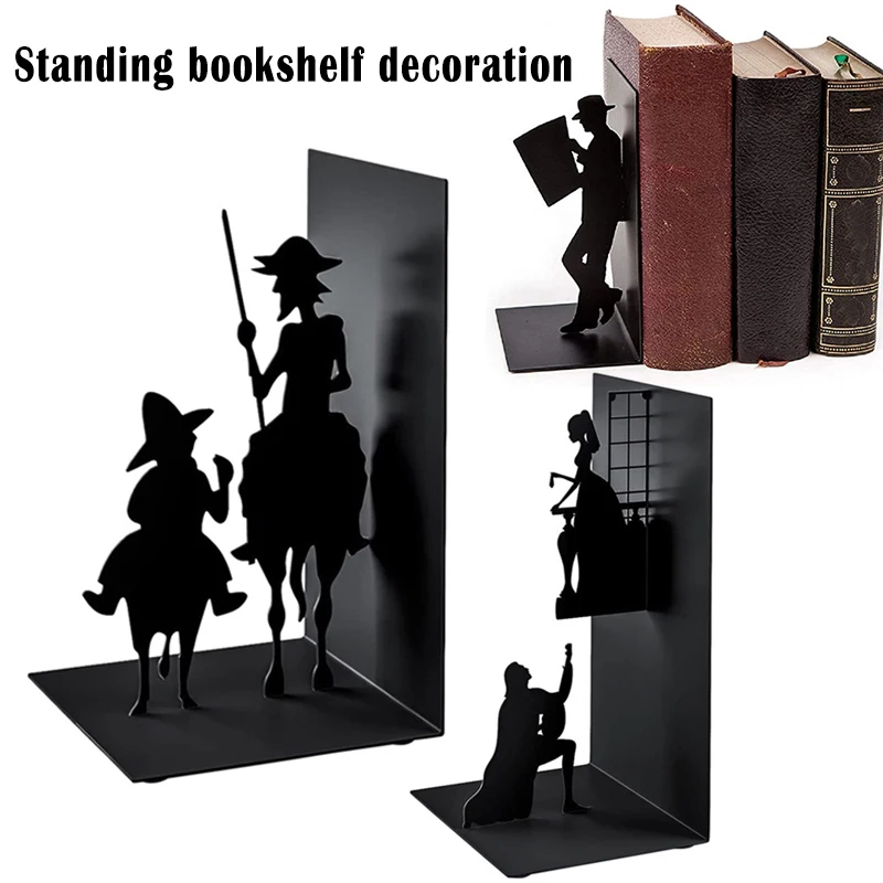 

Simple Modern Decorative Book Ends Iron Art Black Metal Bookends for Collecting CD Albums Magazines Heavy Books TN88