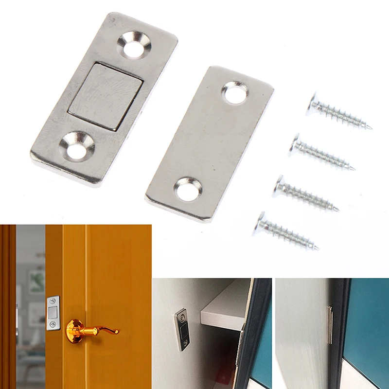 

Magnetic Cabinet Catches Door Stop 4pcs With Screw For Closet Cupboard Furniture