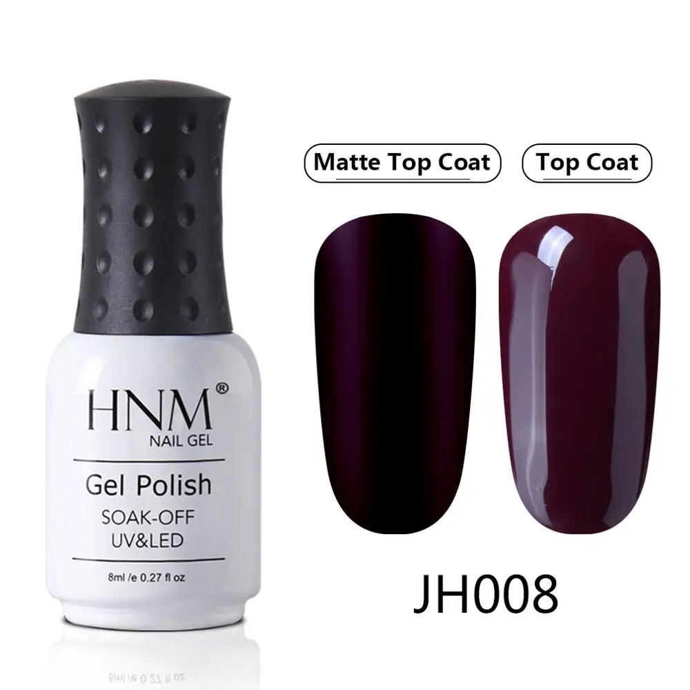 JH008 HNM красный коричневый матовый эффект гель лак для ногтей нужно матовое верхнее покрытие база Полупостоянный УФ светодиодный гибридные Лаки лак для ногтей - Цвет: JH008