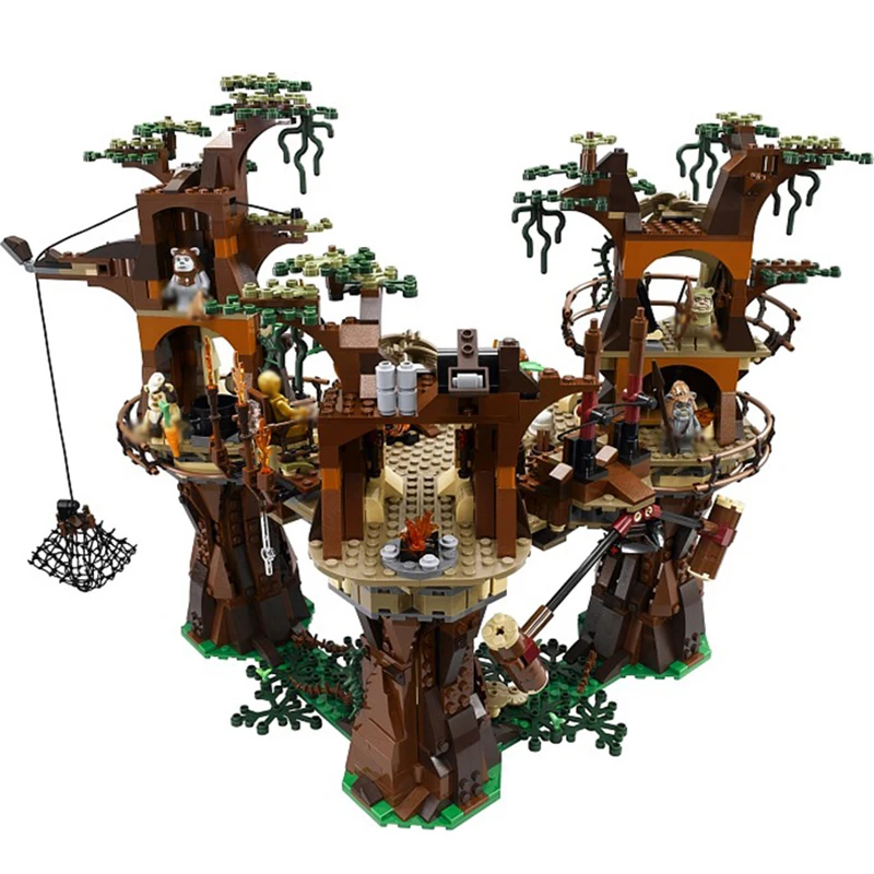 

1990PCS Star Plan Ewok Village Building Blocks with Figrues Compatible 10236 Toys Bricks for Children Birthday Gift