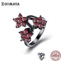 gomaya sweet plum flower rings for women classic romantic finger ring party festival gift to friend fashion jewelry hot sale