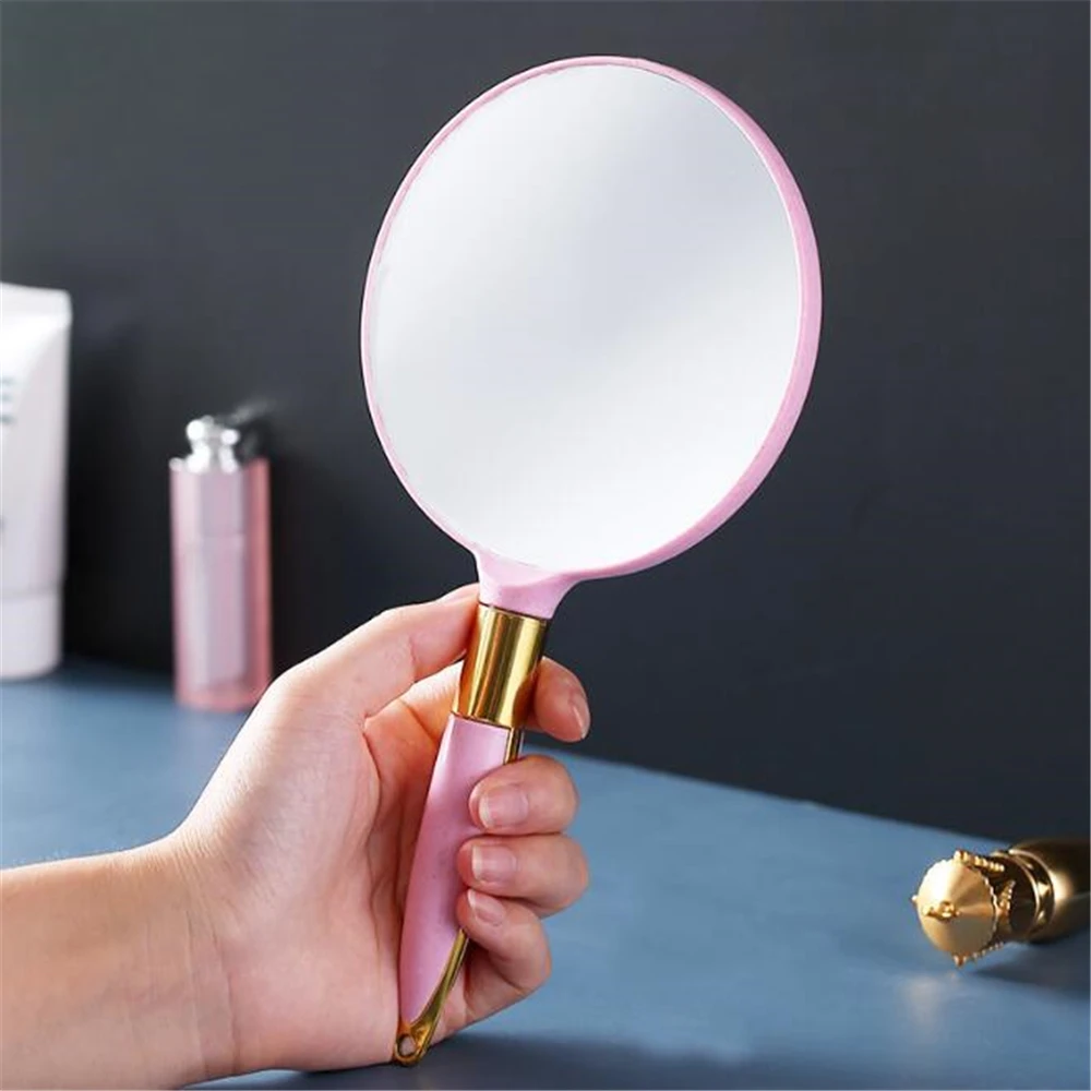 Зеркало для макияжа женское винтажное ручное косметическое зеркало компактное с