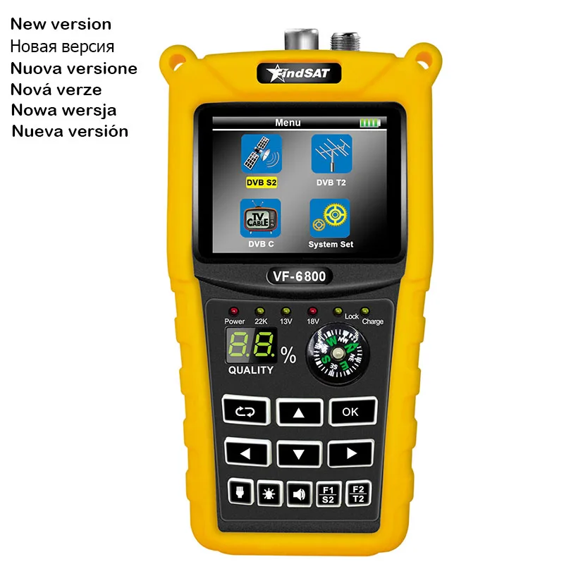 

HD Digital Satellite Finder Combo Support DVB-T2/DVB S2/DVB C Sat Finder Meter For Satellite TV Receiver dvb t2 Tuner