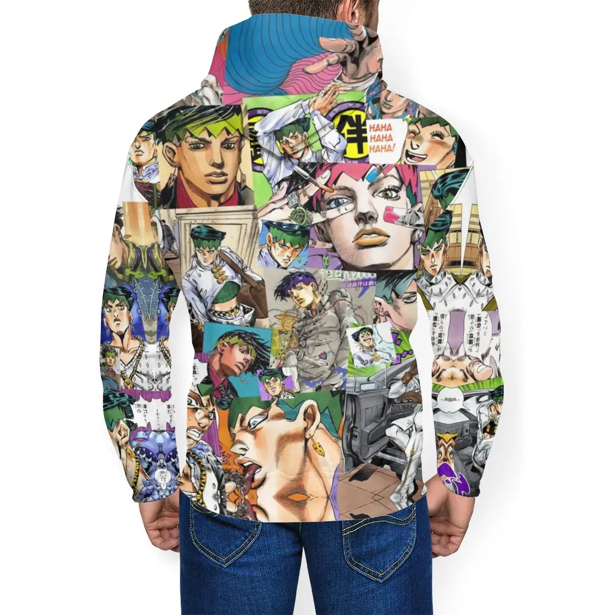 Джоджо необычная Толстовка JJBA - Rohan Kishibe-коллаж толстовки полиэстер красный