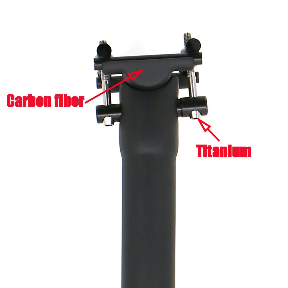 ELITAONE MTB Carbon Fiber Seat post 27.2mm Road/Mountain Bike Super light Seatpost 125g Titanium Screws