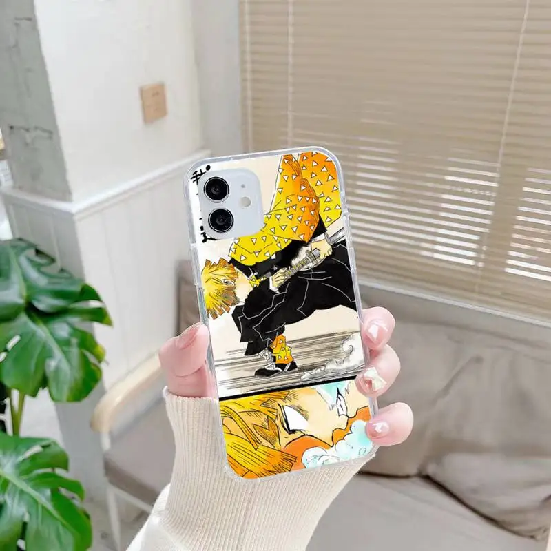 

Damon Slayer Agatsuma Zenitsu Phone Case For Samsung S10 S20 Note20 A71 A21s S5 S6 Plus S20Fe lite Transparent Nax Fundas Cover