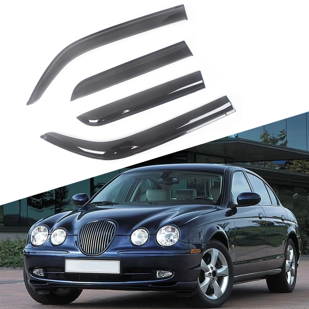 

Козырек для автомобиля Jaguar S-Type 2000-2008, дефлекторы для боковых окон, козырек для защиты от дождя, черный козырек для двери, вентиляционные отте...