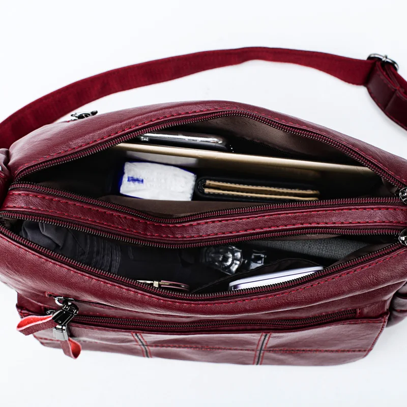 

Free shipping new female bag wild fashion wild simple messenger bag shoulder bag soft leather large capacity bag lady bag