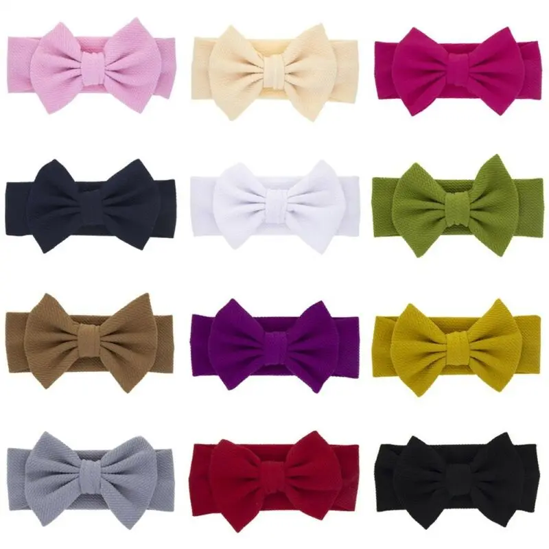 

2019 Cute Newborn Headband Flexible Elastic Baby Hair Band Flower Girls Bow-knot