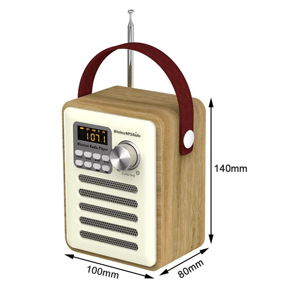 

LED Display Digital Clock Mini Radio Retro Multifunctional MP3 Receiver Outdoor TF Speaker Card Bluetooth FM Rechargeable U C6F4