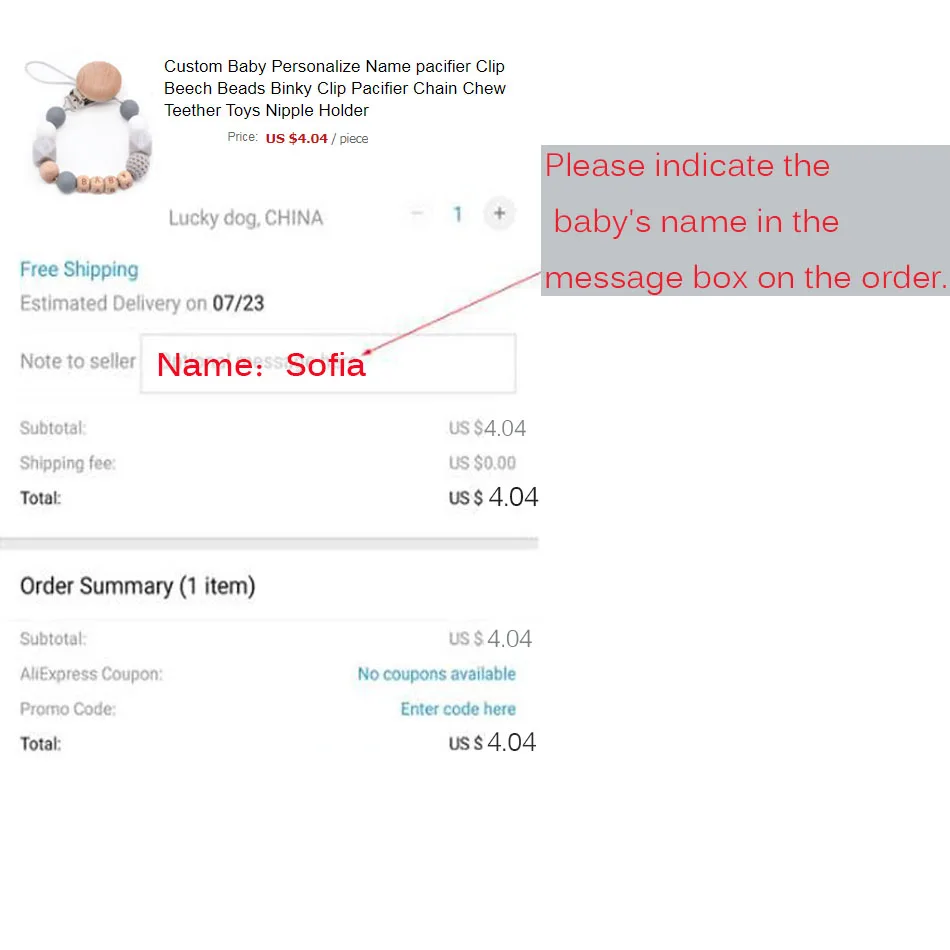 Персонализированная Детская Соска с именем клипса из силикона Буковые бусины