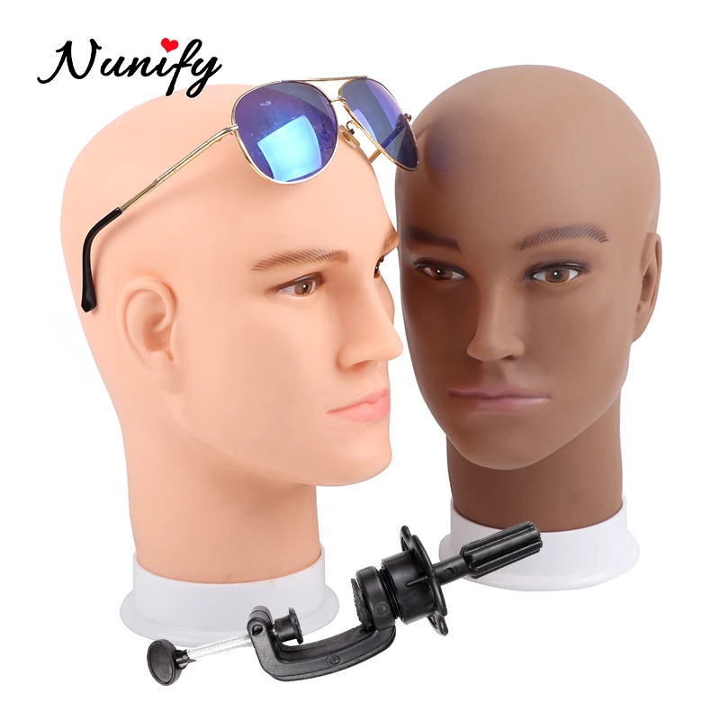 Nunify Big Size Wig Head For Hair Style Making Hat Display Female Doll Head Bald Mannequin Head With Free Table Stand Wig Holder