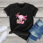 JKLPOLQ женская футболка Милая Axolotl влюбленная Snaxolotl ест рамен кавайная аниме смешная унисекс футболка уютные хлопковые топы европейский размер