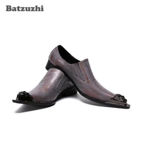 batzuzhi luxury handmade mens shoes pointed iron toe formal leather dress shoes zapatos hombre gentleman party business shoes