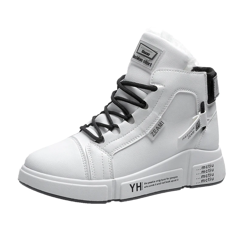 

Women Skateboarding Shoes Winter Fur Warm High Top Sneakers Casual Sports Shoes Female Walking Street Snow Shoes Chaussure Femme