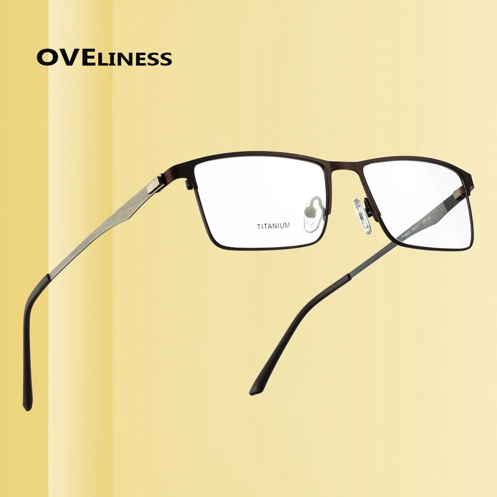 

Оправа для очков Мужская квадратная, полностью металлическая, из сплава титана, для работы за компьютером, для коррекции близорукости, 2021