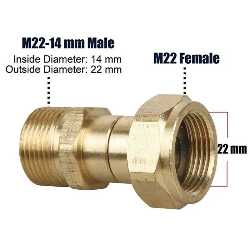 

Connector Hose FittingM22 14mm Thread Pressure Washer Swivel Joint Kink Free Water Gun Hydraulic Couplers Garden Irrigation Tool