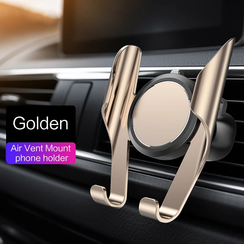 Golden LINGCHEN Автомобильный держатель для телефона для iPhone 11 360 Вращающийся держатель на вентиляционное отверстие автомобиля Автомобильный держатель Подставка для iPhone 7 8 XS Max для xiaomi - Цвет: Golden