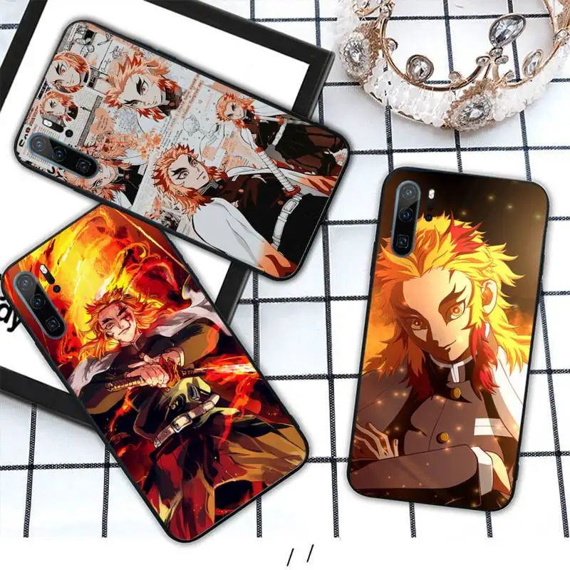 

Kyojuro Rengoku Demon Slayer Phone Case For Huawei honor Mate P 10 20 30 40 i 9 8 pro x Lite smart 2019 nova 5t