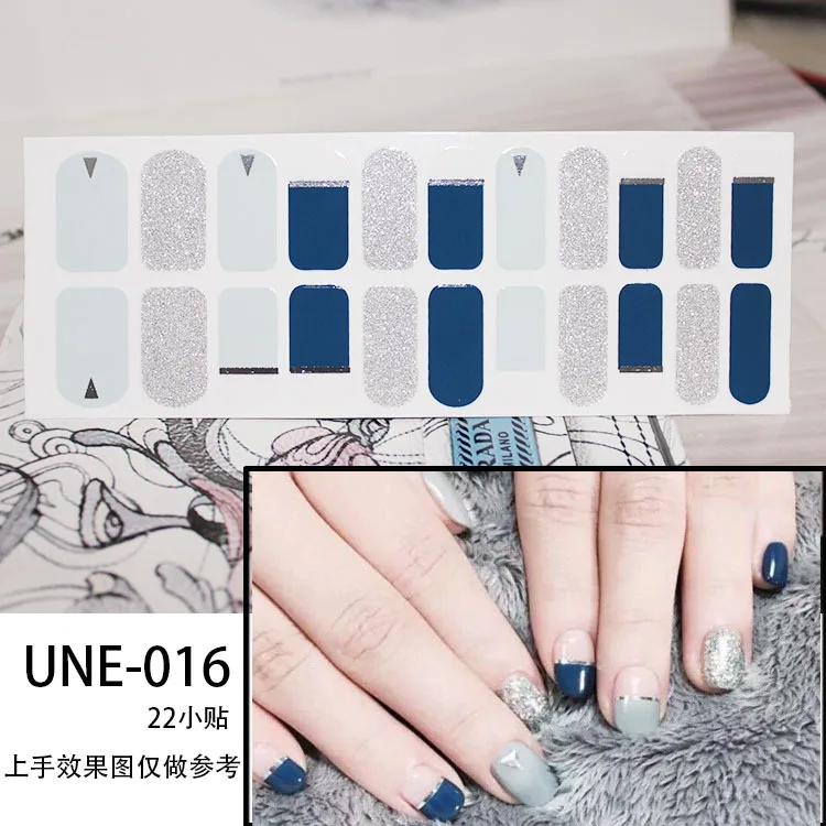 UNE-016 1 шт/22 наклейки, водяной знак слайдер наклейки для ногтей, переводная картинка переводная вода тату Цветок Бабочка украшение маникюр Клей - Цвет: UNE-016