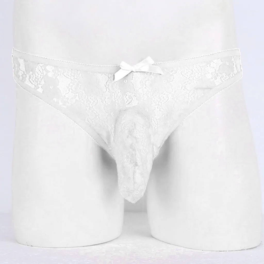 Сексуальное нижнее белье мужские трусы кружевное Мужское ажурные стринги для