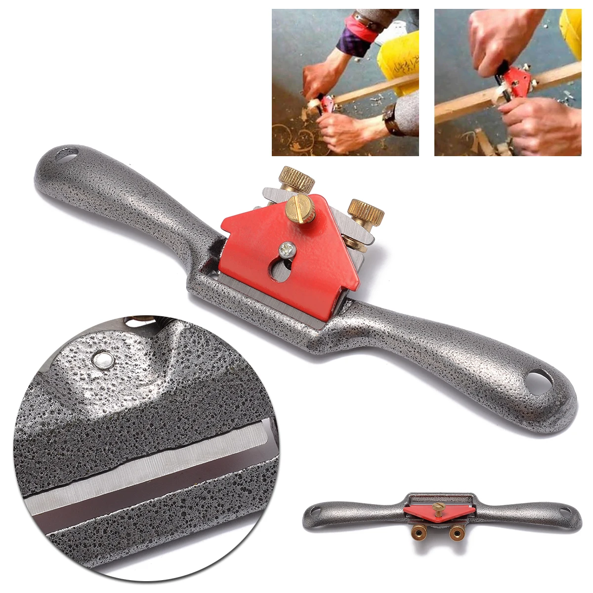 

Woodworking Deburring Planer Blade Spoke Shave Manual Planer Plane 9inch Adjustable Bird Planing Cutting Mini Hand Tool