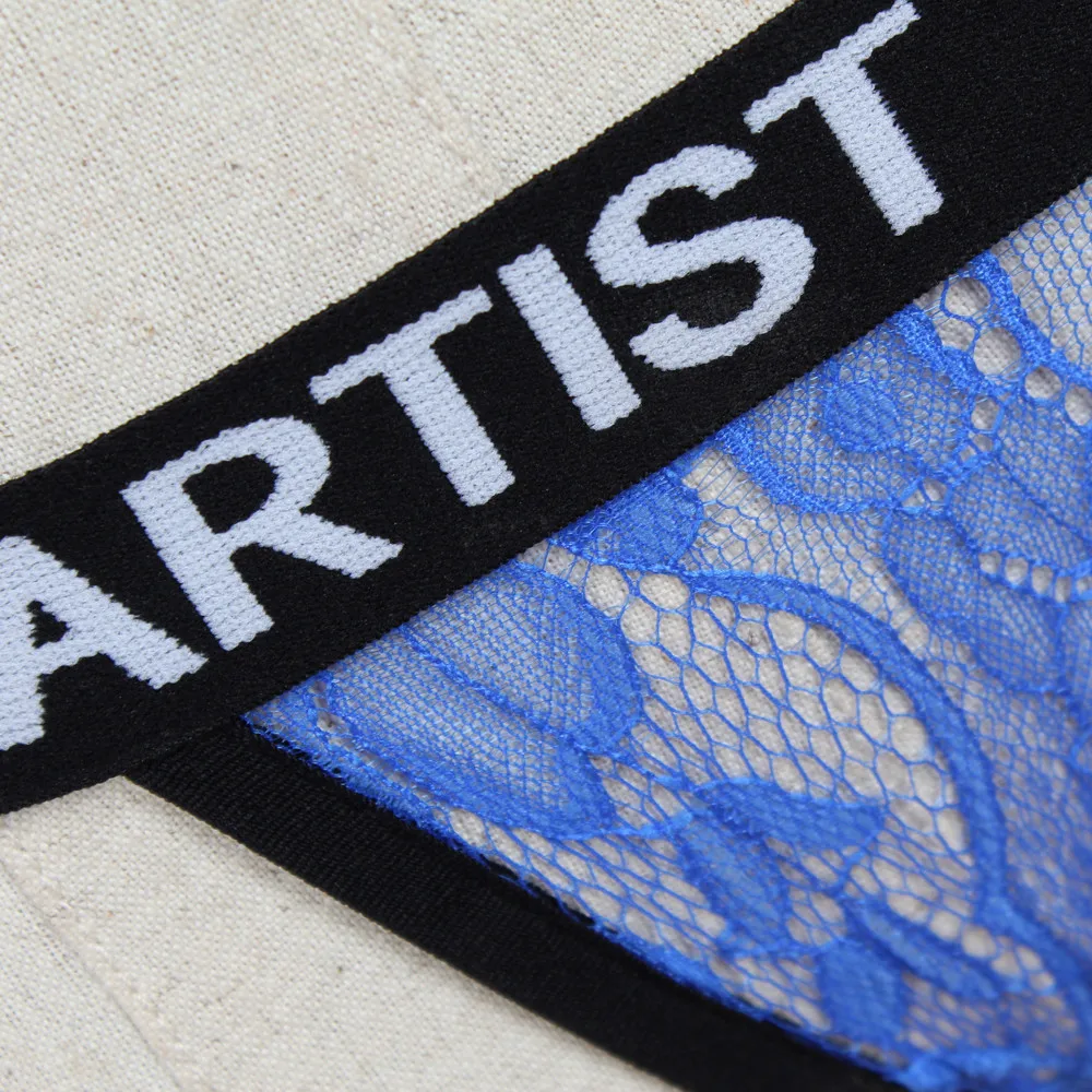 Женские кружевные трусики-стринги с буквенным принтом | Женская одежда