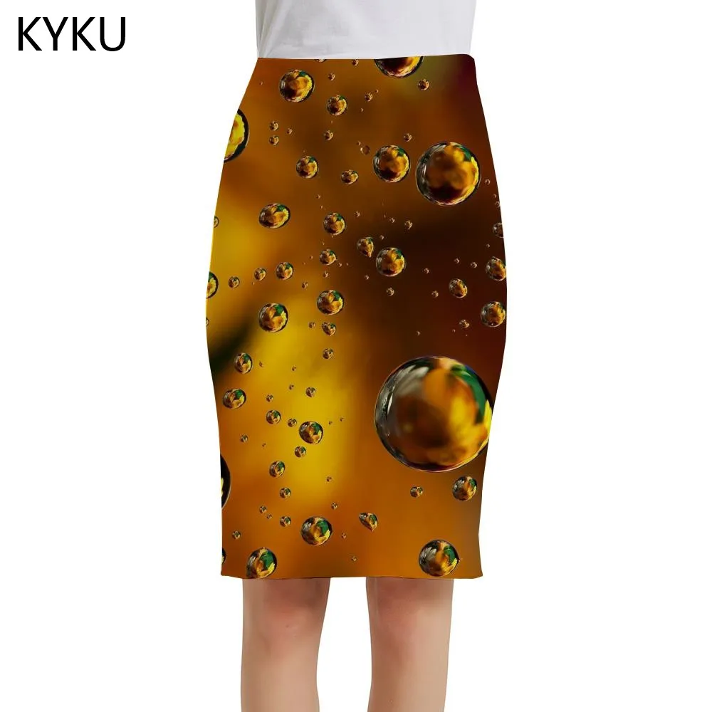 

KYKU психоделические юбки женские абстрактные сарафаны Harajuku Сексуальная юбка с художественным принтом женские юбки s летние корейские аниме