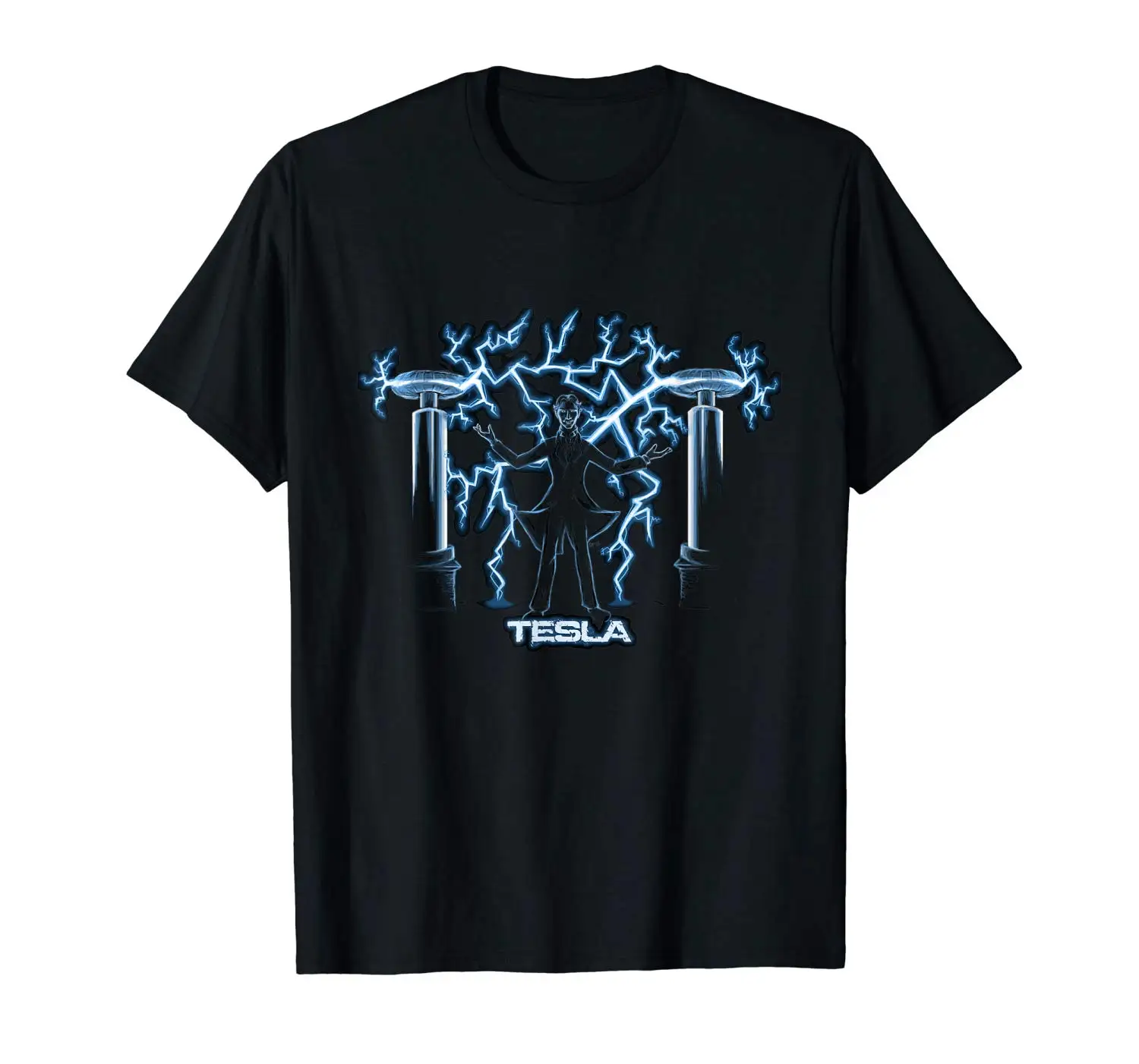 

Nikola Tesla, Mad Scientist | Science Engineering T-shirt Cartoon Character