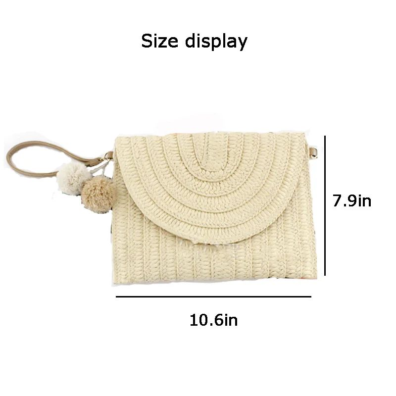 

Straw Designers Handbags for Women 2021 Girls Female Shoppers Casual Fashion New Solid Color Hairball Woven Totes Crossbody bags