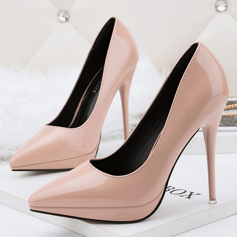 

2022 Women 11.5cm High Heels Pumps Lady Sexy Tacones Heels Prom Pumps Female Escarpins Footwear Nude Platform Shoes
