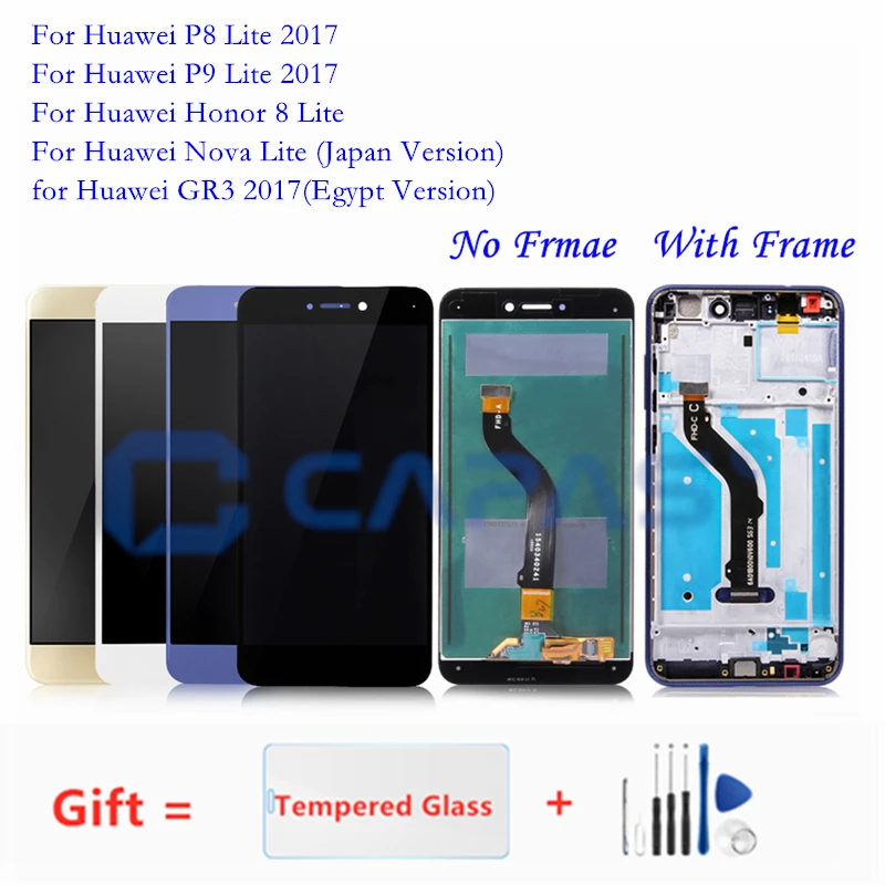 ЖК дисплей и рамка для Huawei P8 Lite 2017 / P9 панель сенсорного экрана дигитайзер Honor 8