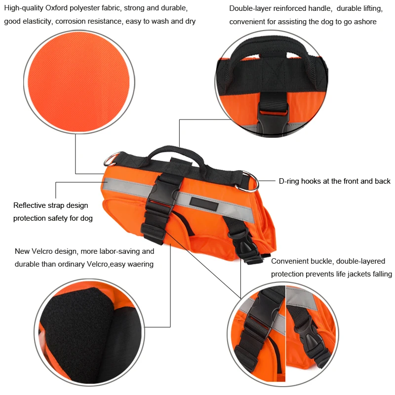 Спасательный жилет для собак куртка собаки плавания с спасательной ручкой | Дом и