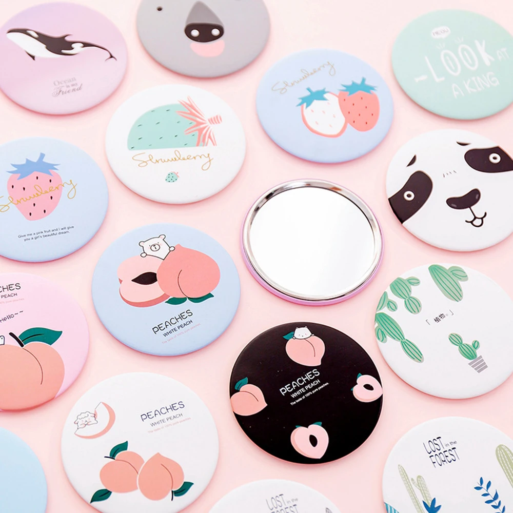 

CSHOU231 Makeup Mirror Portable Hand Mini Make Up Mirror Travel Round Pocket Cosmetic Mirror Portable Beauty Makeup Tools