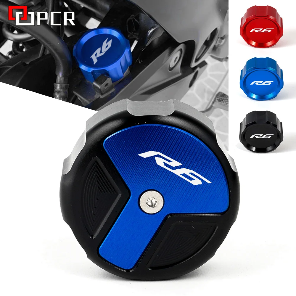 

Задний тормозной резервуар для мотоцикла, крышка жидкости подходит для Yamaha YZF R6 2009-2021 2015 2016 2017 2018 2019 YZFR6