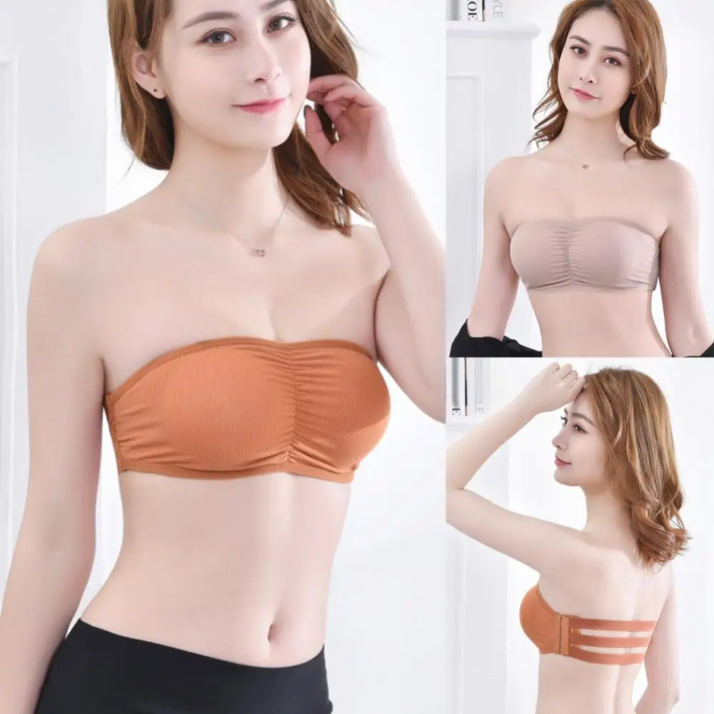 

Solid Color Women Sexy Strapless Sport Casual Padded Bra Vest Tube Top Underwear women bra cotton soft comfortable wireless