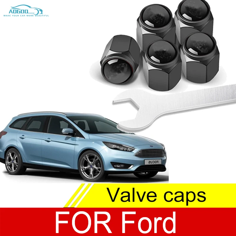 

Car Wheel Tire Air Valve Caps Stem Cover With Brand For Ford Focus Mondeo Fiesta Kuga Edge Ecosport Exploror F150 Mustang
