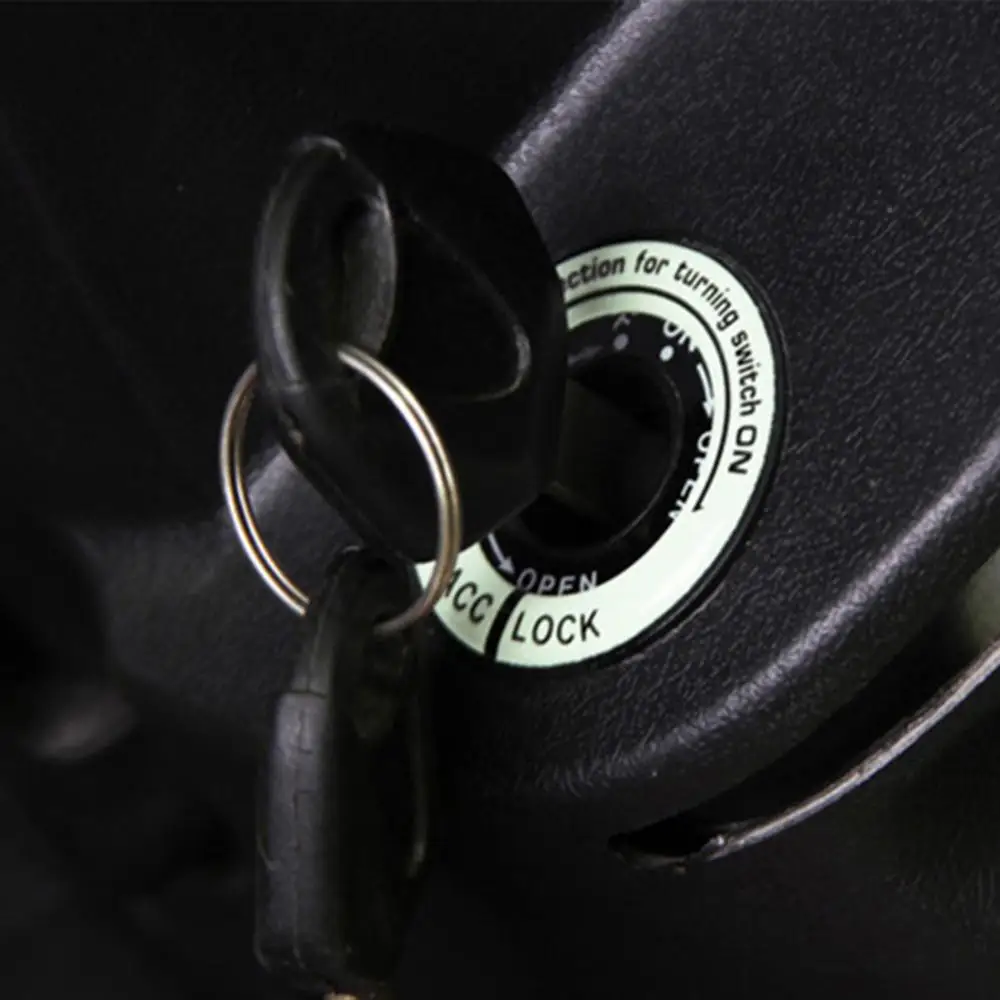 

5Pcs Fluorescent Letters Ignition Lock Cover Engine Keyhole Ring Switch Sticker Car Interior Accessories