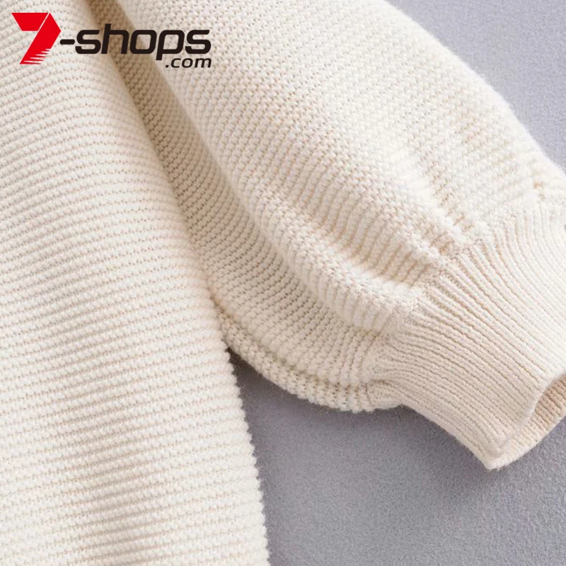 Женский вязаный свитер AECU белый на одно плечо Повседневная Уличная одежда |