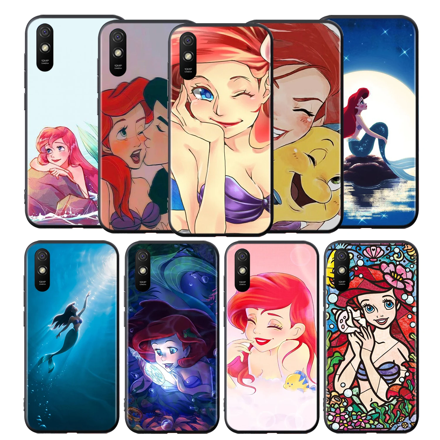 

Princess Ariel Mermaid Silicone Cover For Xiaomi Redmi 10 9T 9 9C 9A 9AT 9i 8 8A 7 6 Pro 7A 6A 5 5A 4X S2 Plus Phone Case