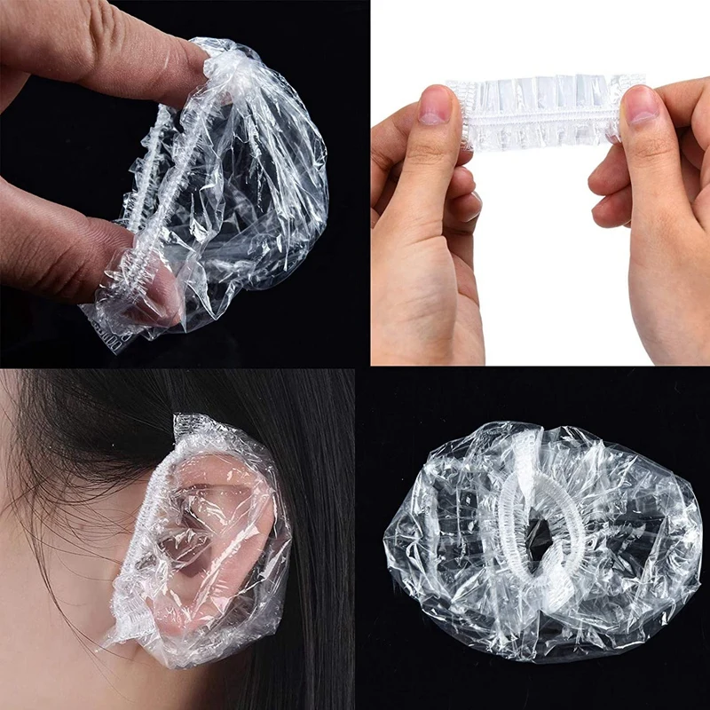 

Hot TTKK 200 Pcs Disposable Ear Protectors, Clear Waterproof Ear Covers for Shower, Bathing, Hair Dye