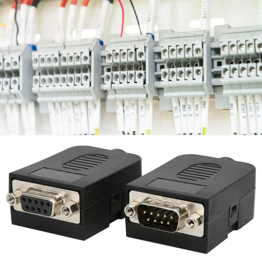 2 шт. DB9 9Pin винт последовательный разъем для подключения терминала Мужской