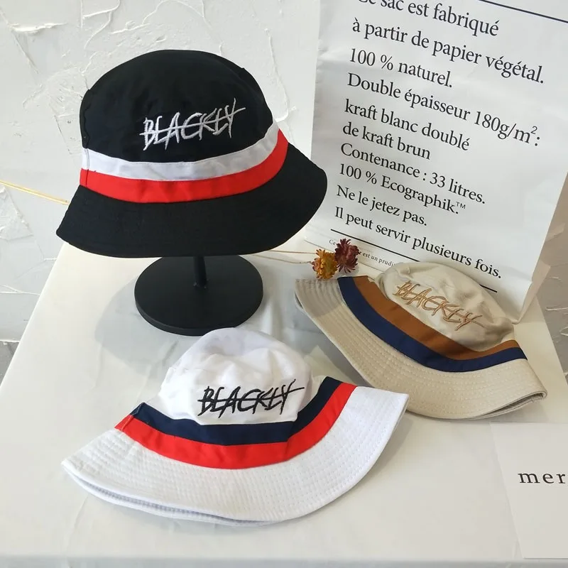 Blackly хип-хоп Мужская шляпа-Панама женская модная шляпка хараджуку полоса черный