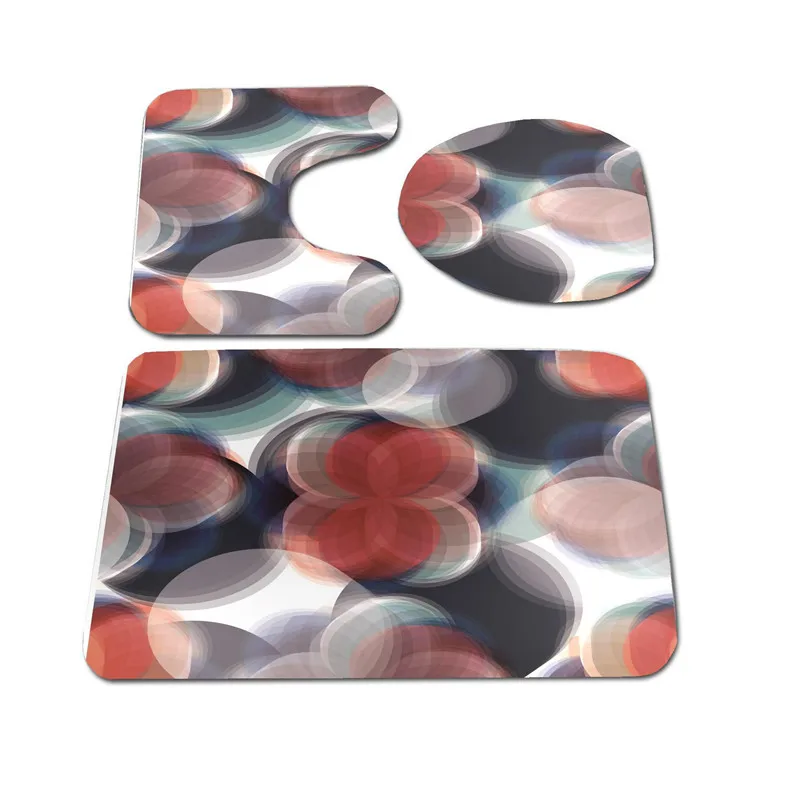 

3 шт./компл. современный коврик для ванной комнаты, напольный коврик для ванной комнаты с мультяшным рисунком, набор Противоскользящих коври...