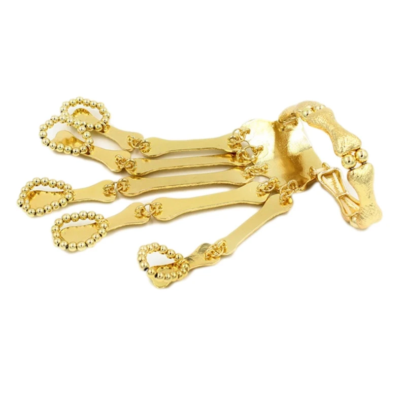 Металлическая цепочка с 5 пальцами скелет череп кости ведомый браслет кольцо