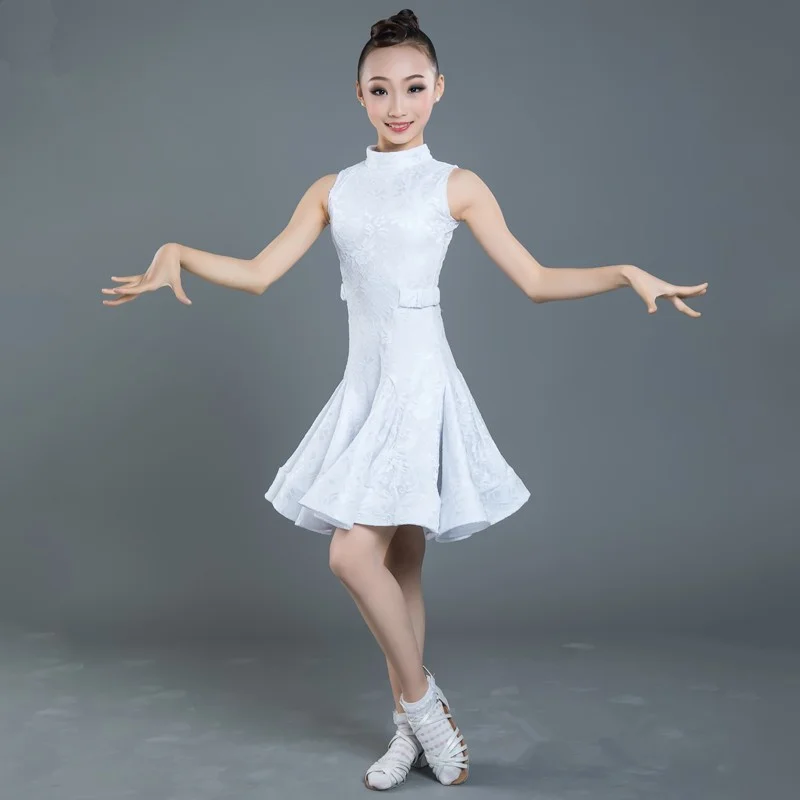 Детская кружевная танцевальная одежда для латиноамериканских тренировок